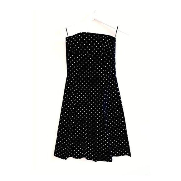 Zara Basic strapless black and white polka dot dress, Size S - Picture 1 of 9